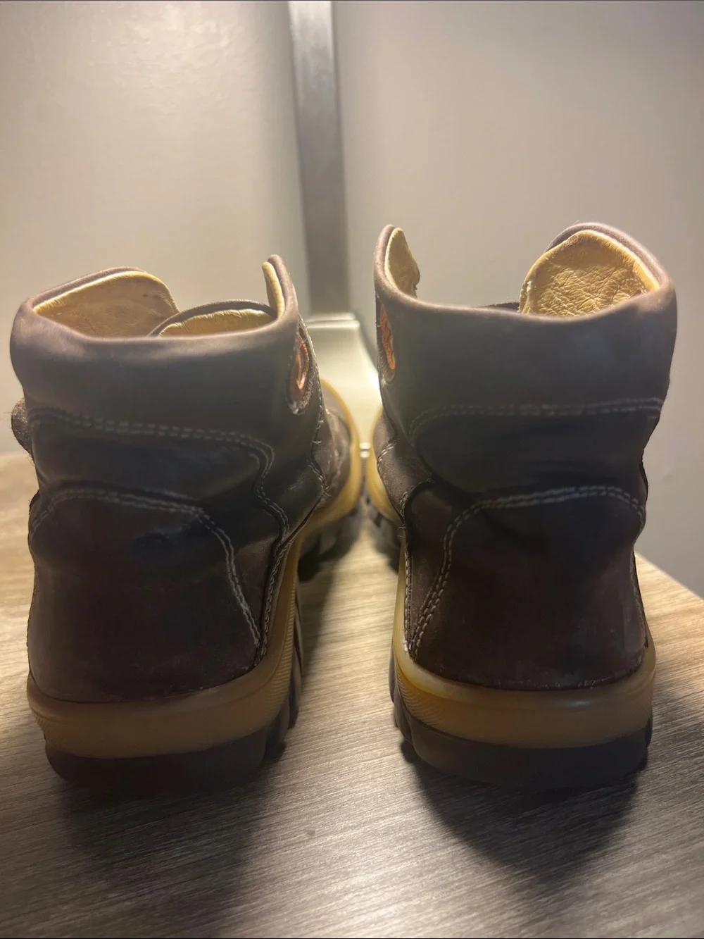 Kids Brown High-Top Velcro Boots
